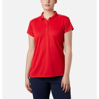 Columbia PFG Innisfree Short Sleeve, Polo Rojos Para Mujer | 312068-POE